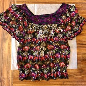 Floral top with peplum detail